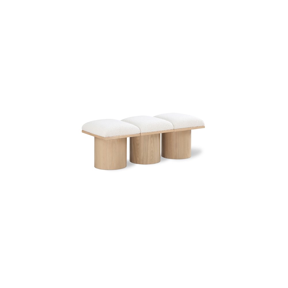 Pavilion Cream Boucle Fabric Bench
