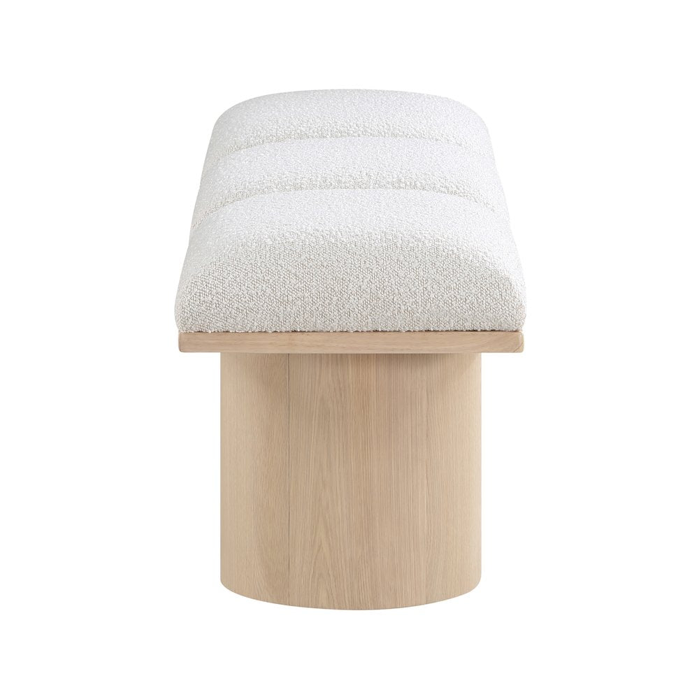 Pavilion Cream Boucle Fabric Bench