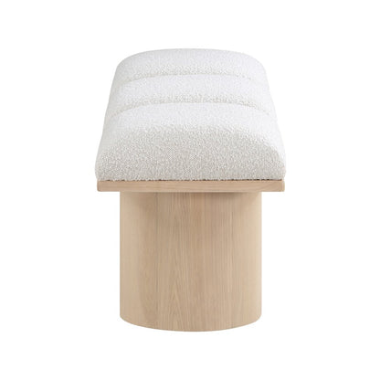 Pavilion Cream Boucle Fabric Bench