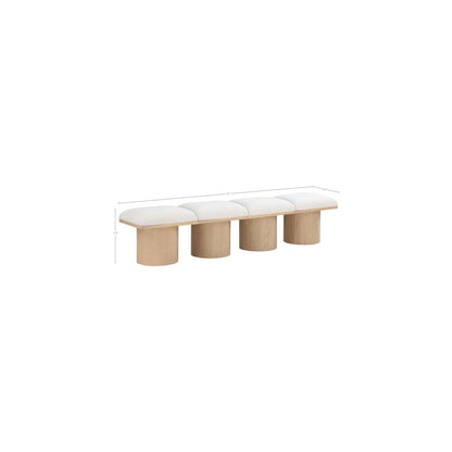 Pavilion Cream Boucle Fabric Bench