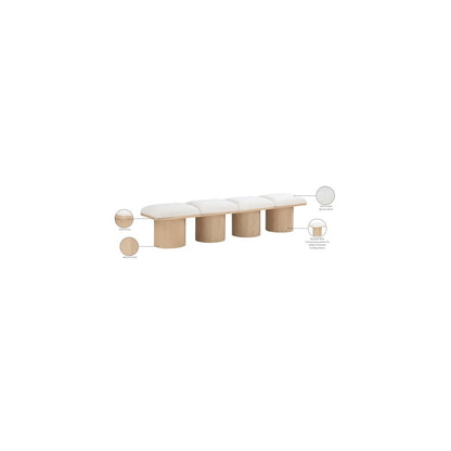Pavilion Cream Boucle Fabric Bench