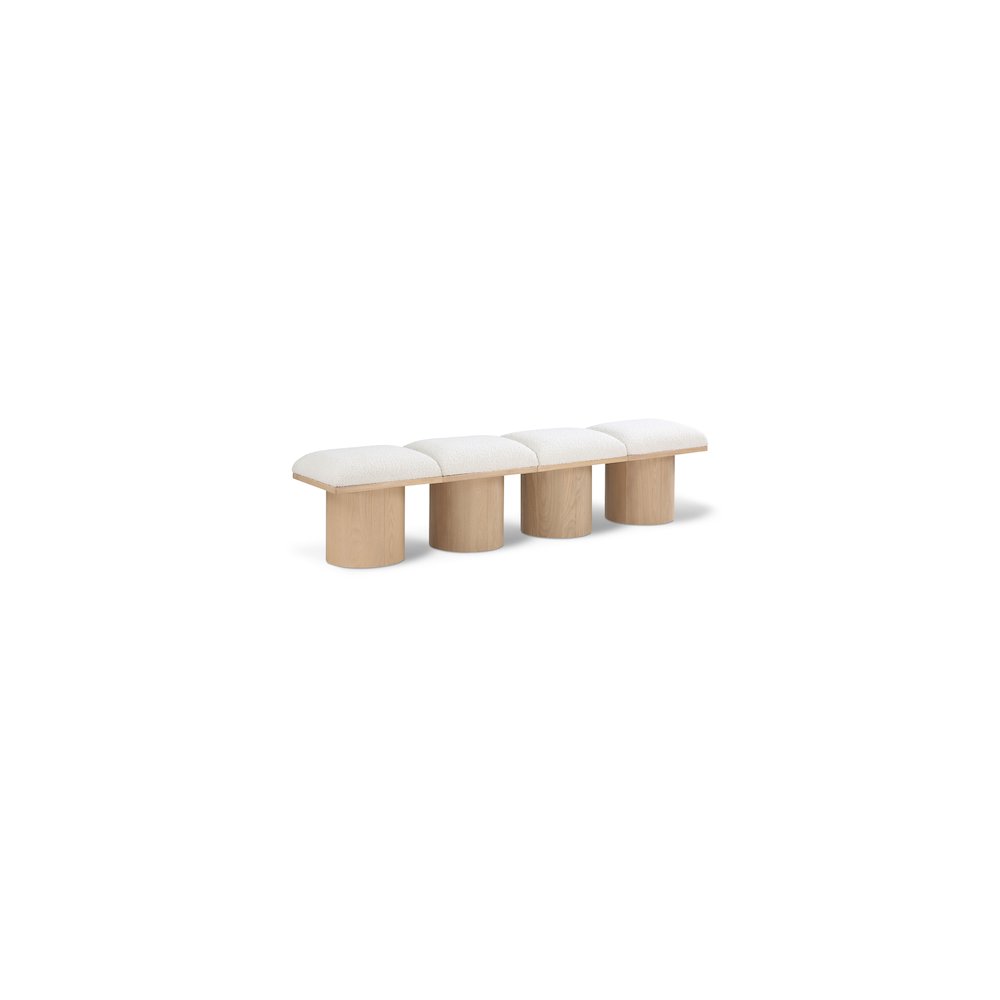 Pavilion Cream Boucle Fabric Bench