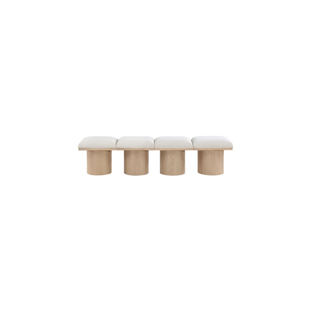 Pavilion Cream Boucle Fabric Bench