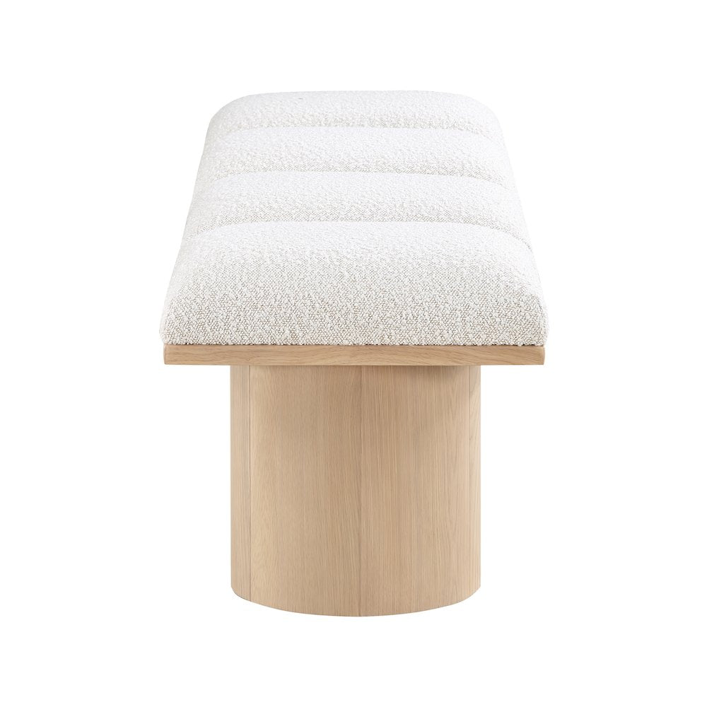 Pavilion Cream Boucle Fabric Bench