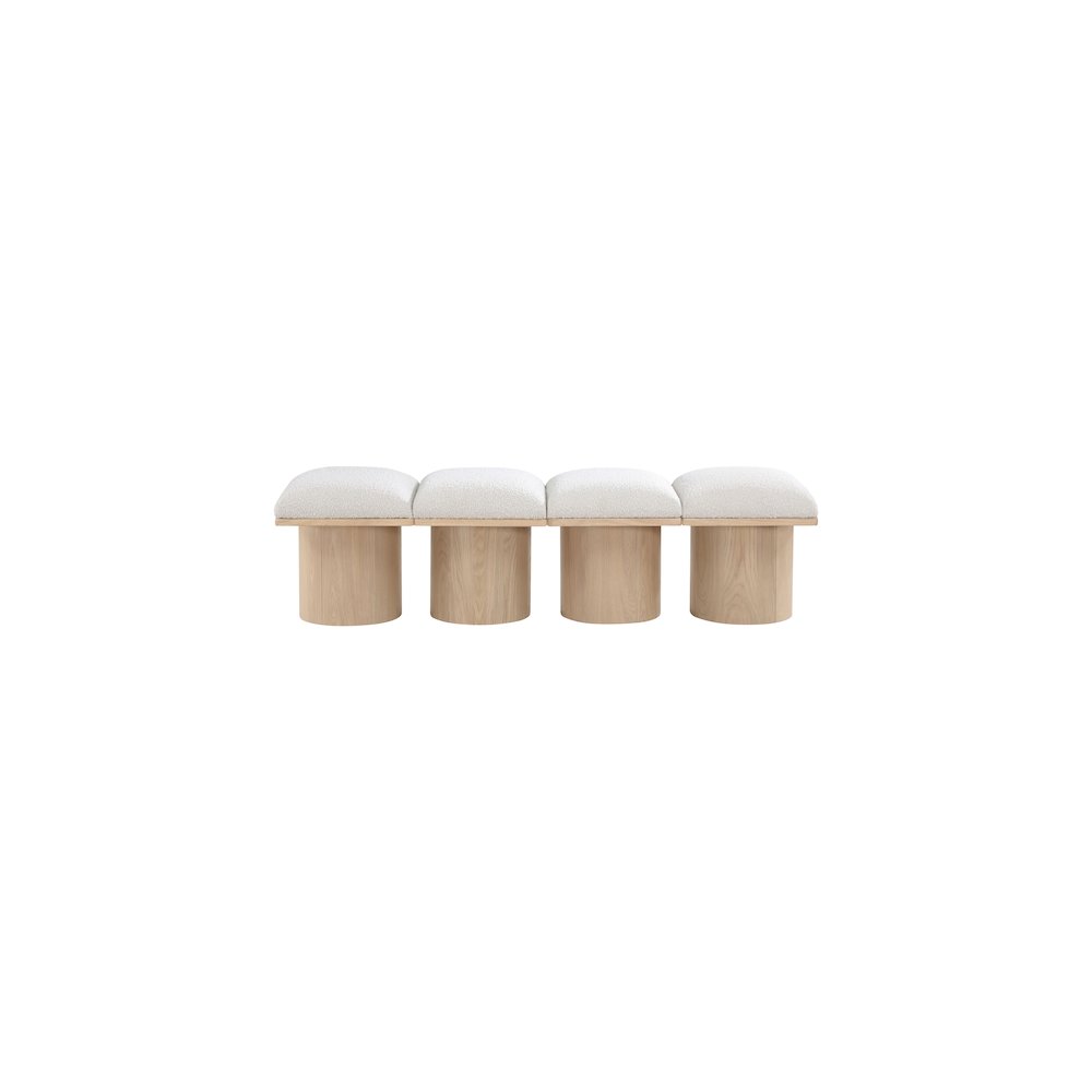 Pavilion Cream Boucle Fabric Bench