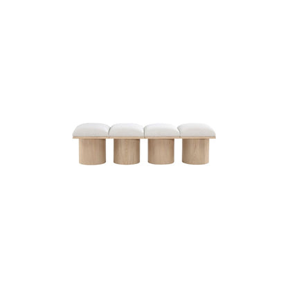 Pavilion Cream Boucle Fabric Bench