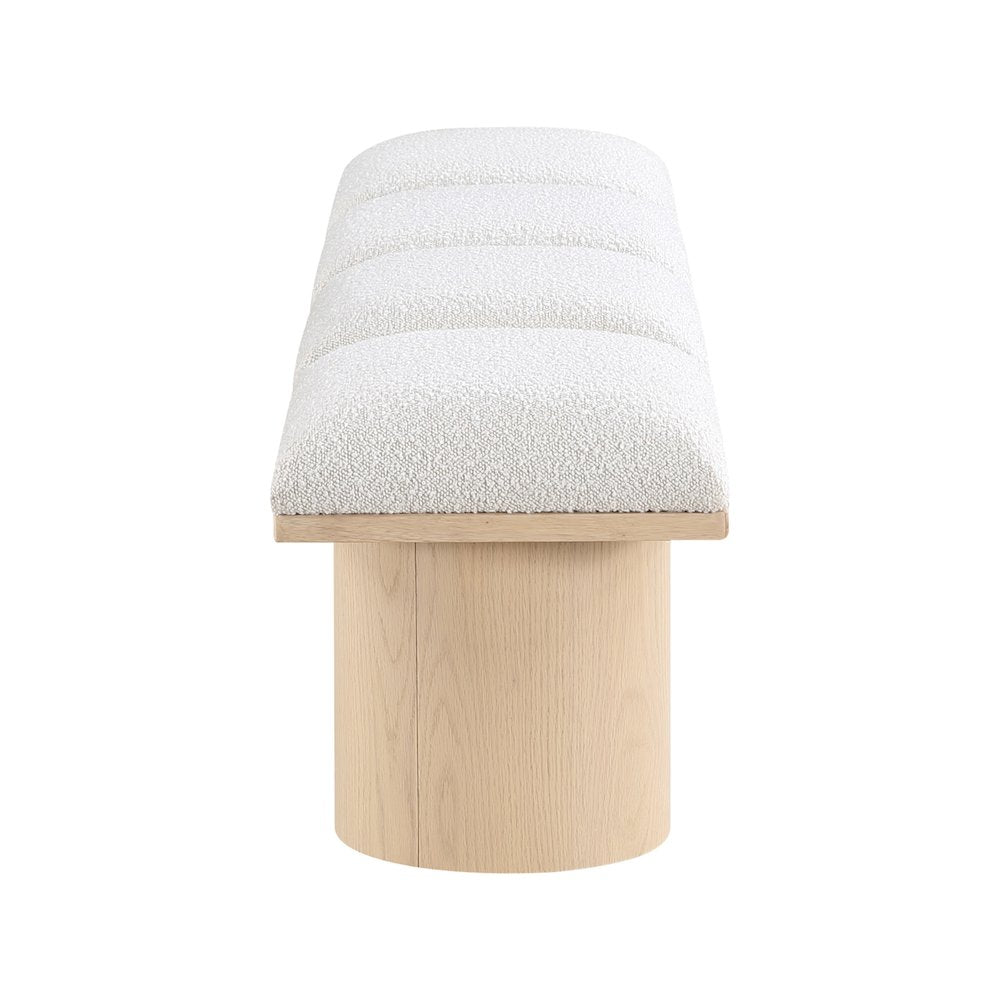 Pavilion Cream Boucle Fabric Bench
