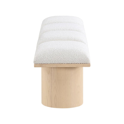 Pavilion Cream Boucle Fabric Bench
