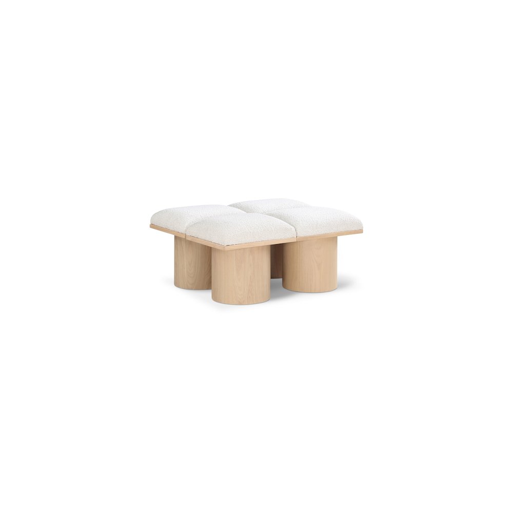 Pavilion Cream Boucle Fabric Bench