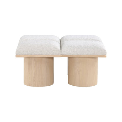 Pavilion Cream Boucle Fabric Bench