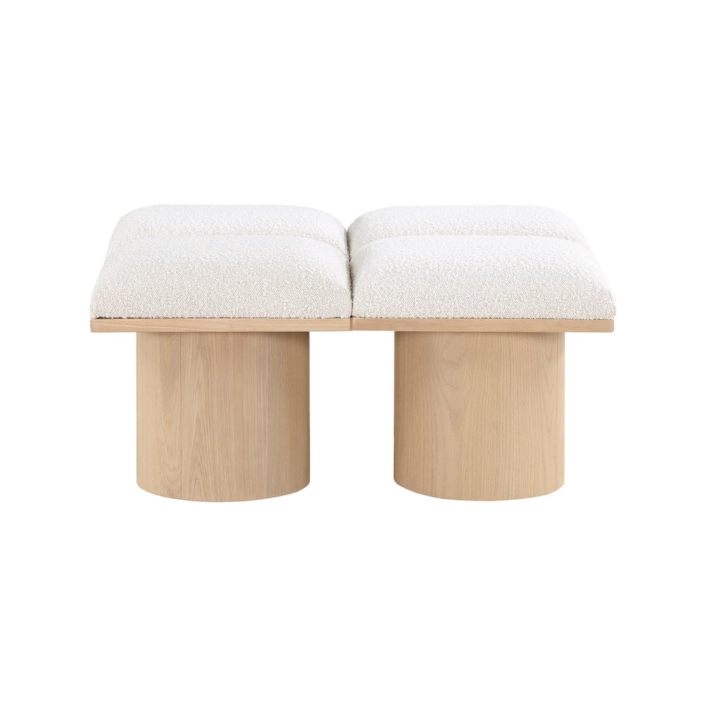 Pavilion Cream Boucle Fabric Bench