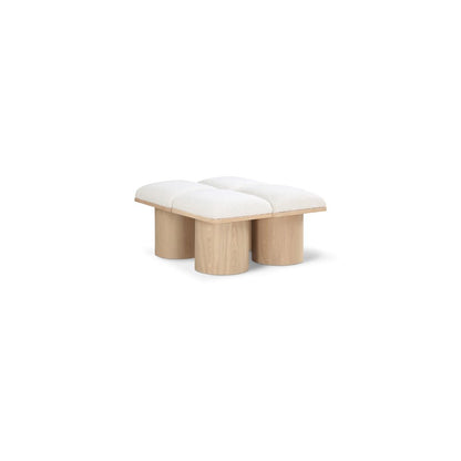 Pavilion Cream Boucle Fabric Bench