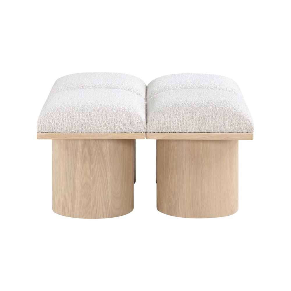 Pavilion Cream Boucle Fabric Bench