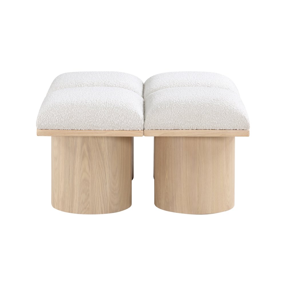 Pavilion Cream Boucle Fabric Bench