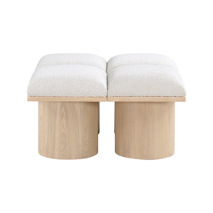 Pavilion Cream Boucle Fabric Bench