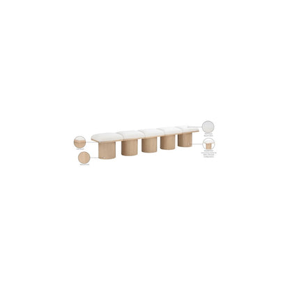 Pavilion Cream Boucle Fabric Bench