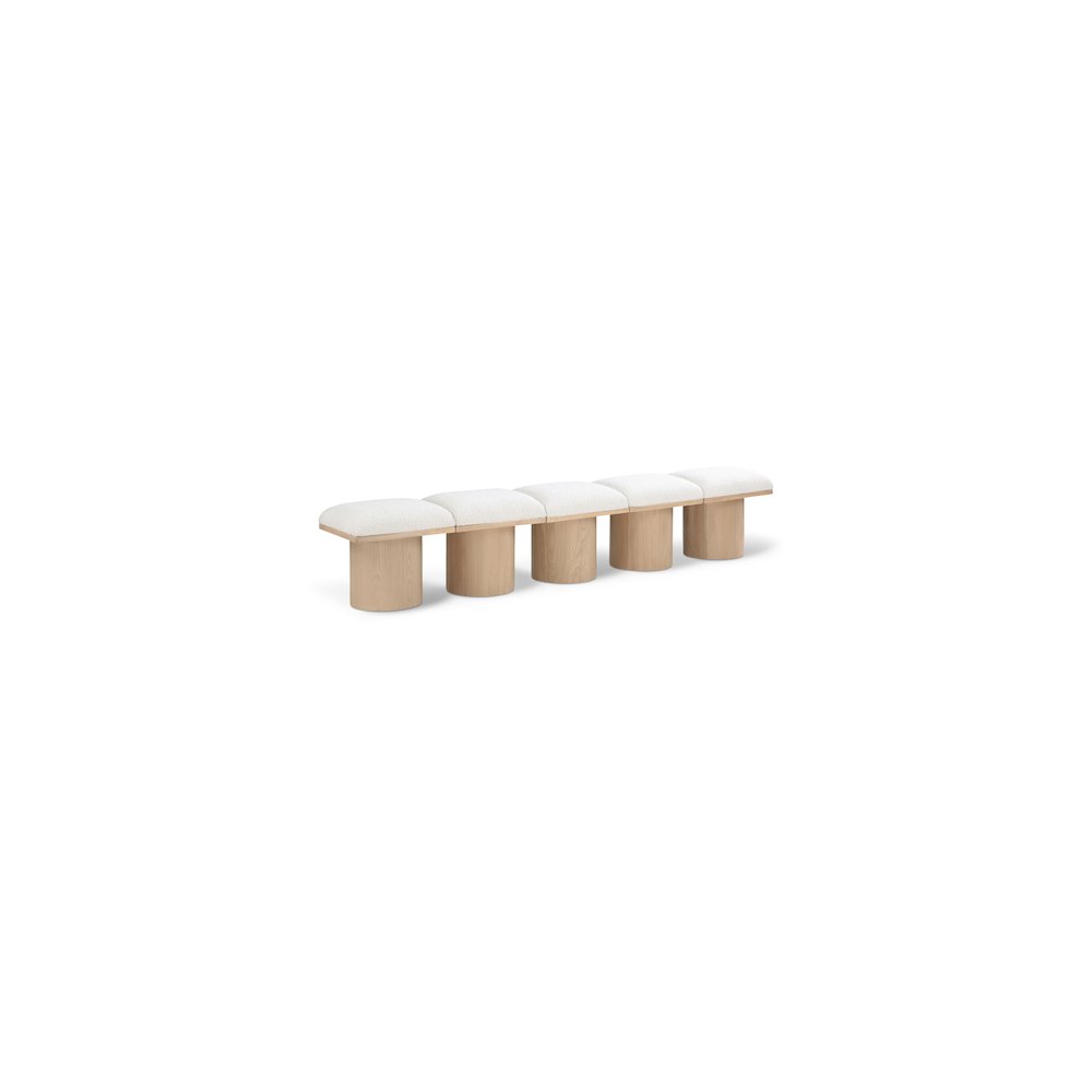 Pavilion Cream Boucle Fabric Bench