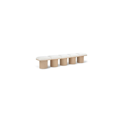 Pavilion Cream Boucle Fabric Bench