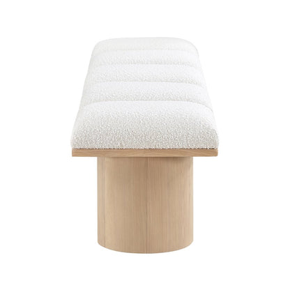 Pavilion Cream Boucle Fabric Bench
