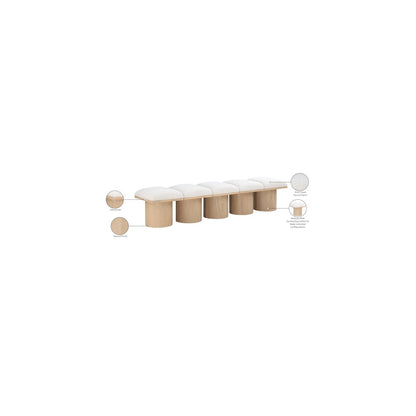 Pavilion Cream Boucle Fabric Bench