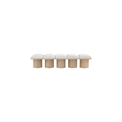 Pavilion Cream Boucle Fabric Bench