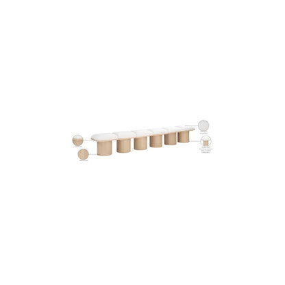 Pavilion Cream Boucle Fabric Bench