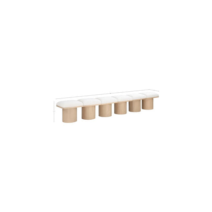 Pavilion Cream Boucle Fabric Bench