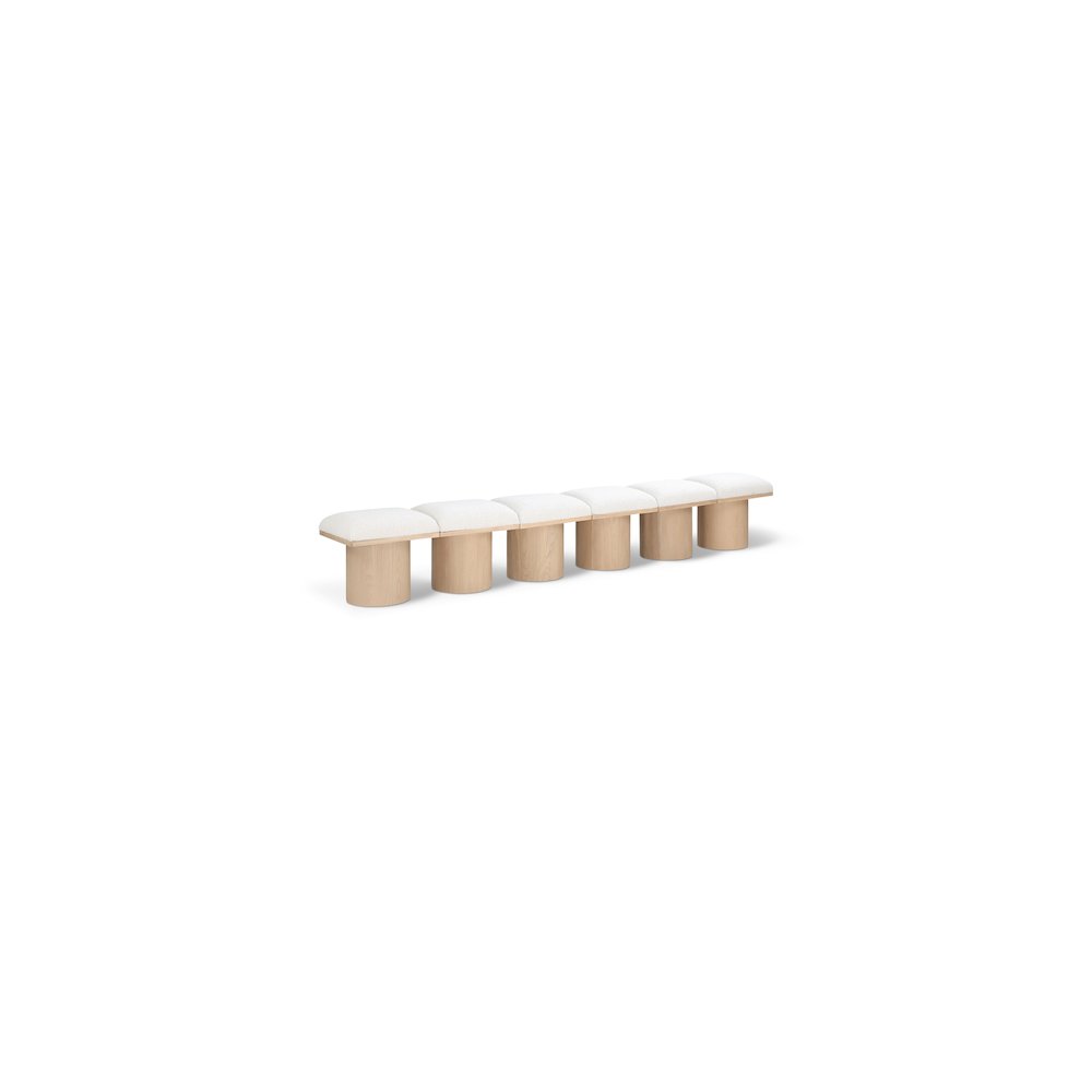 Pavilion Cream Boucle Fabric Bench