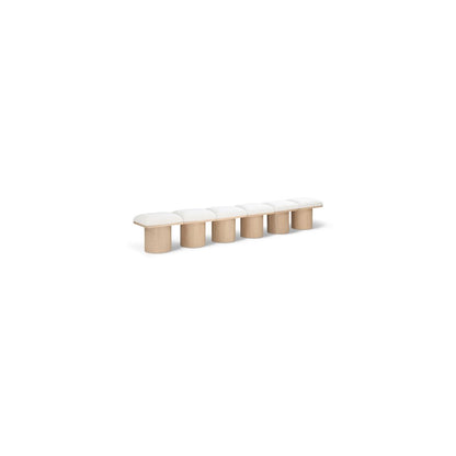 Pavilion Cream Boucle Fabric Bench