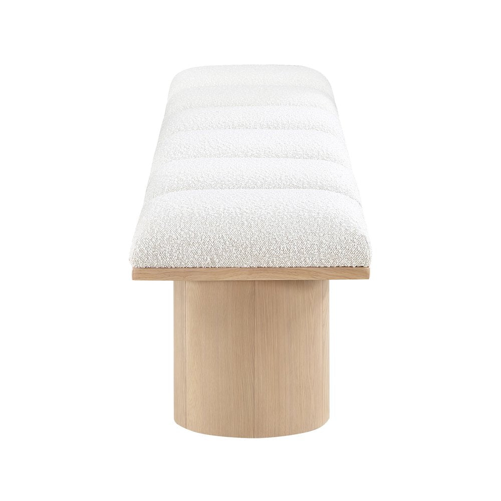 Pavilion Cream Boucle Fabric Bench