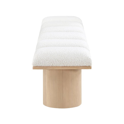 Pavilion Cream Boucle Fabric Bench