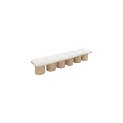 Pavilion Cream Boucle Fabric Bench