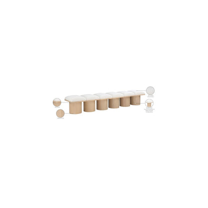 Pavilion Cream Boucle Fabric Bench