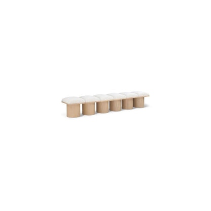 Pavilion Cream Boucle Fabric Bench