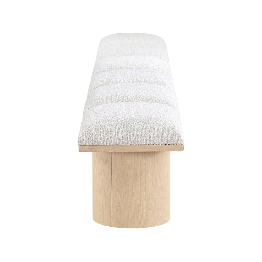 Pavilion Cream Boucle Fabric Bench