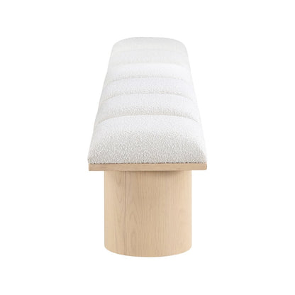 Pavilion Cream Boucle Fabric Bench
