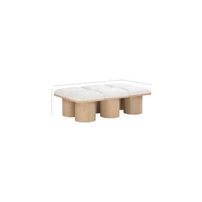 Pavilion Cream Boucle Fabric Bench