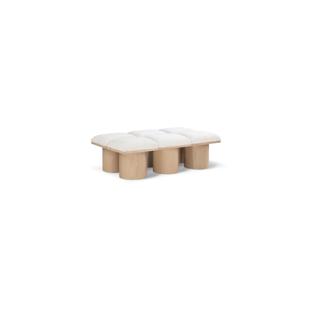 Pavilion Cream Boucle Fabric Bench