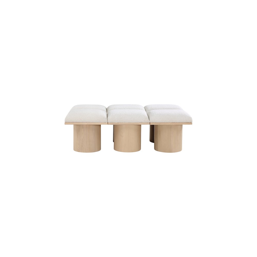 Pavilion Cream Boucle Fabric Bench