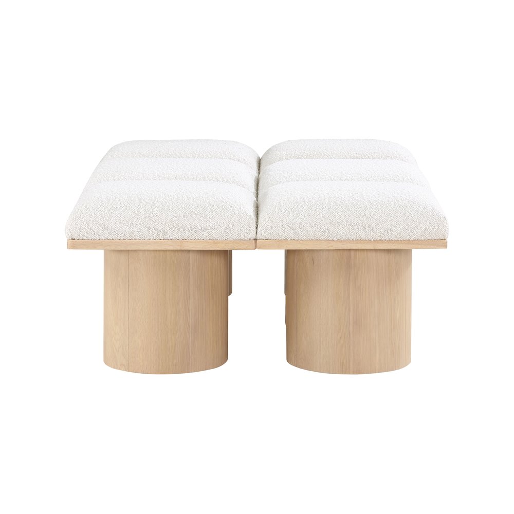 Pavilion Cream Boucle Fabric Bench