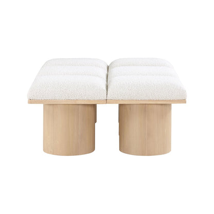 Pavilion Cream Boucle Fabric Bench