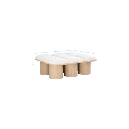 Pavilion Cream Boucle Fabric Bench