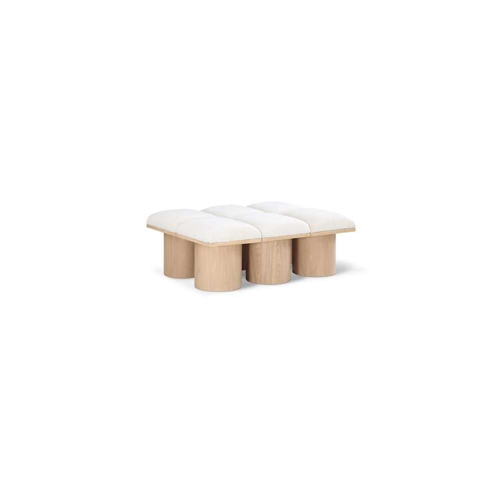 Pavilion Cream Boucle Fabric Bench