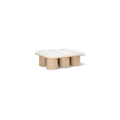 Pavilion Cream Boucle Fabric Bench