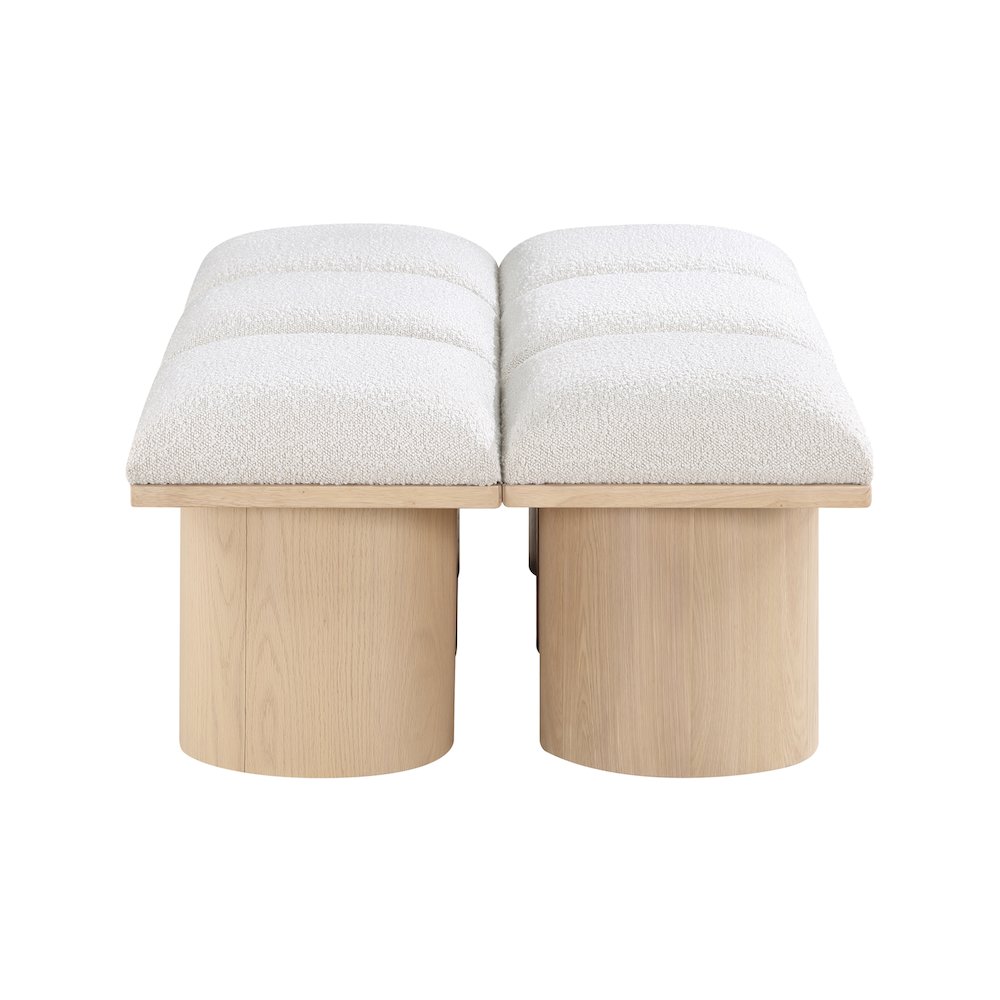Pavilion Cream Boucle Fabric Bench