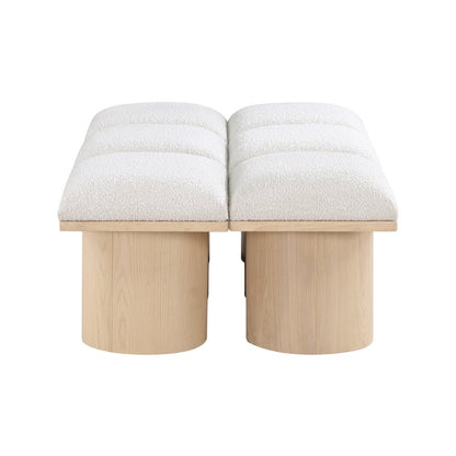 Pavilion Cream Boucle Fabric Bench