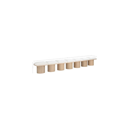 Pavilion Cream Boucle Fabric Bench
