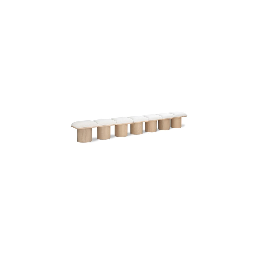 Pavilion Cream Boucle Fabric Bench