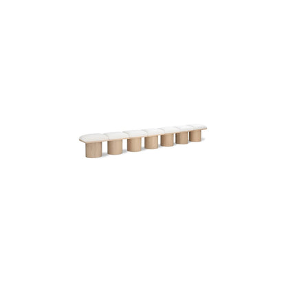 Pavilion Cream Boucle Fabric Bench
