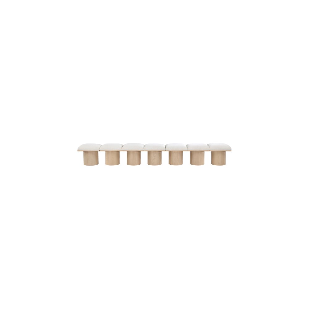 Pavilion Cream Boucle Fabric Bench